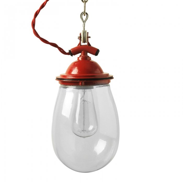 Подвесной светильник Glass Drop Retro Color Light Красный Серый Белый Черный Подвесной светильник Glass Drop Retro Color Light Красный Серый Белый Черный в Липецке | Loft Concept