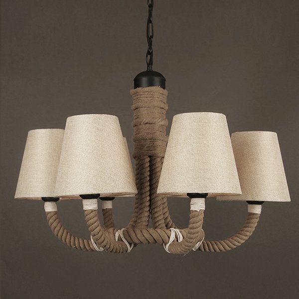 Люстра Rattan Chandelier Loft Rope Light Черный Люстра Rattan Chandelier Loft Rope Light Черный в Липецке | Loft Concept