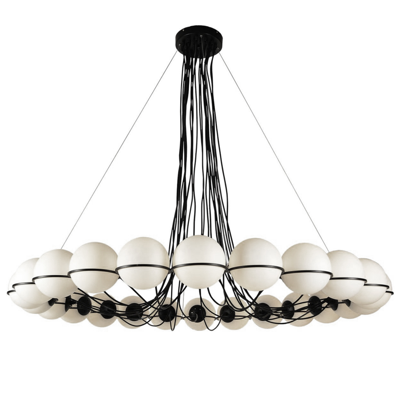 Люстра Gino Sarfatti Model 2109 24 Lamp Черный Прозрачный белый Люстра Gino Sarfatti Model 2109 24 Lamp Черный Прозрачный белый в Липецке | Loft Concept