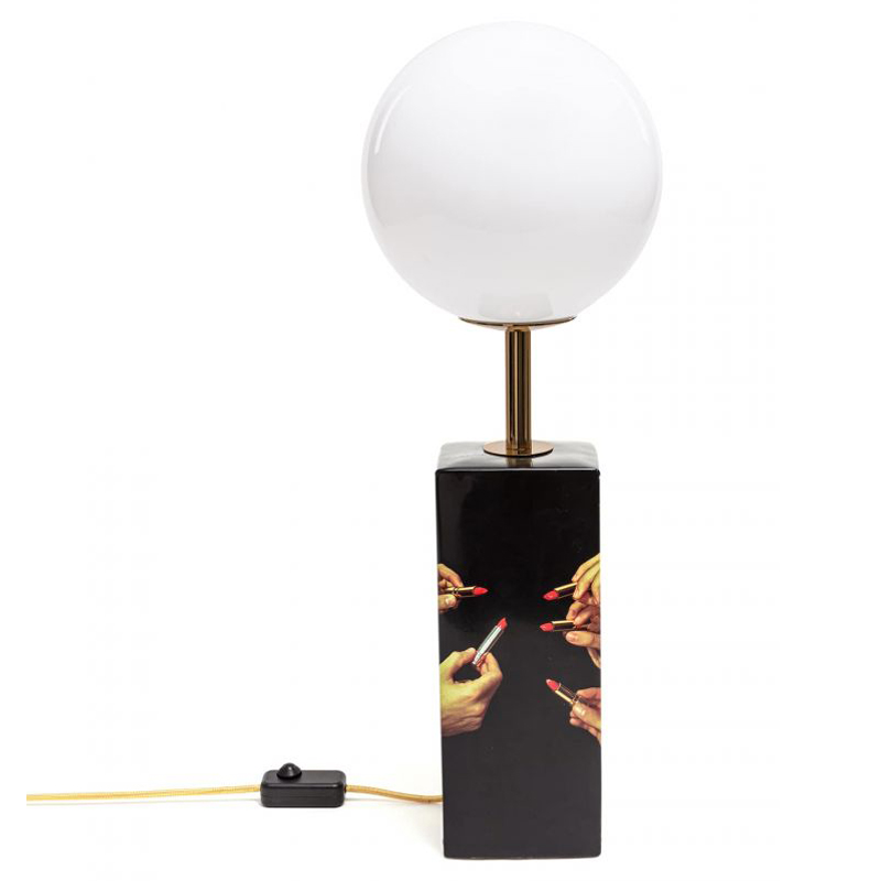 Настольная лампа Seletti Table Lamp Lipstick Черный Белый Мульти Настольная лампа Seletti Table Lamp Lipstick Черный Белый Мульти в Липецке | Loft Concept