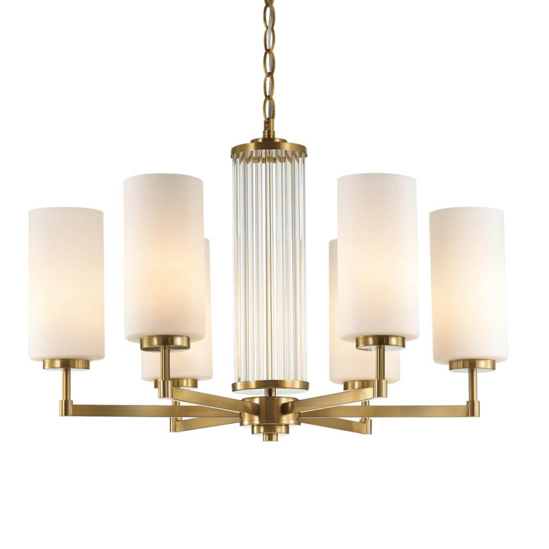 Люстра Pillars Chandelier Белый Золотой Люстра Pillars Chandelier Белый Золотой в Липецке | Loft Concept