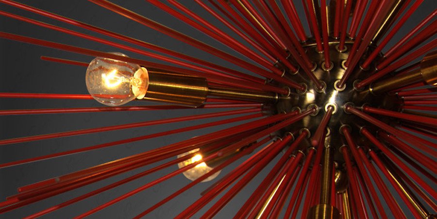 Люстра ASTRA Chandelier Sputnik Red and Brass Люстра ASTRA Chandelier Sputnik Red and Brass - Loft-Concept в Липецке