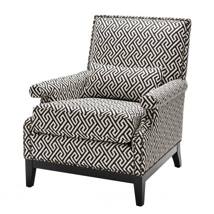 Кресло Eichholtz Chair Goldoni Black Черно-белый Черный Кресло Eichholtz Chair Goldoni Black Черно-белый Черный в Липецке | Loft Concept