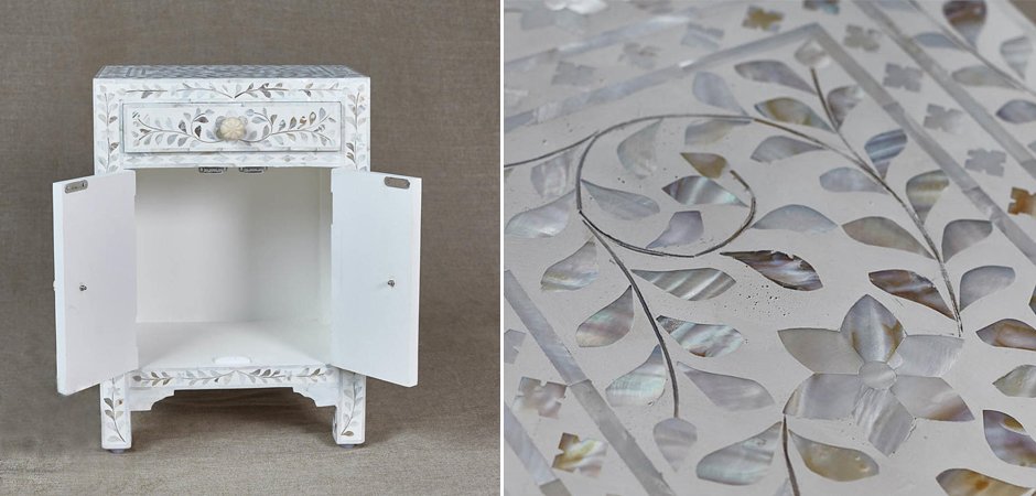 Тумба инкрустация перламутром Inlaid Bone Soft pearl Тумба инкрустация перламутром Inlaid Bone Soft pearl - Loft-Concept в Липецке