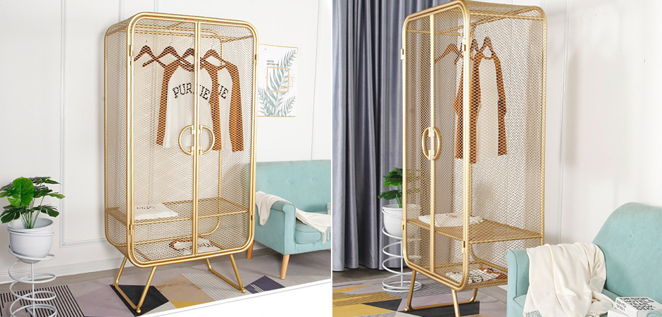 Шкаф Rhombic Grid Wardrobe Gold Шкаф Rhombic Grid Wardrobe Gold - Loft-Concept в Липецке