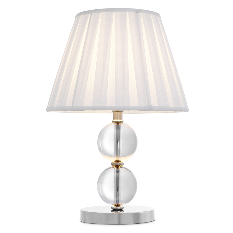 Настольная лампа Eichholtz Table Lamp Lombard Прозрачный Белый Никель Настольная лампа Eichholtz Table Lamp Lombard Прозрачный Белый Никель в Липецке | Loft Concept