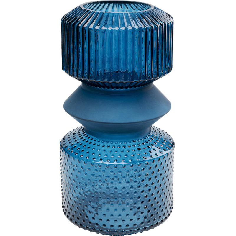 Ваза Geometric Blue Glass Vase 36 Синий Ваза Geometric Blue Glass Vase 36 Синий в Липецке | Loft Concept
