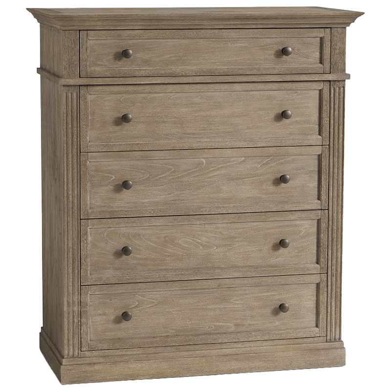 Комод 5 ящиков Benjamin Chest of 5 Drawers Бежево-серый Комод 5 ящиков Benjamin Chest of 5 Drawers Бежево-серый в Липецке | Loft Concept