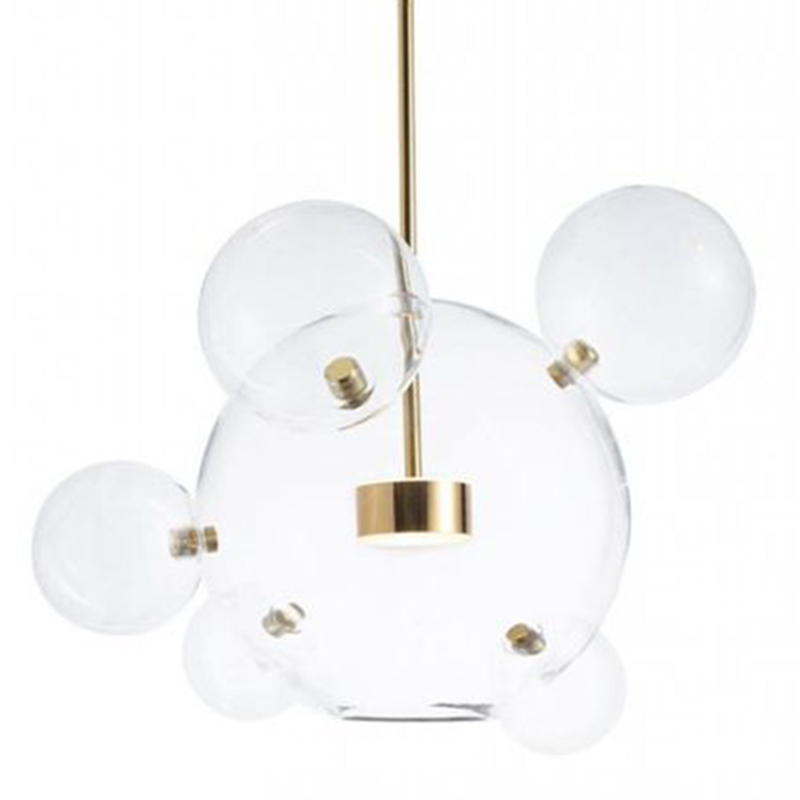 Подвесной Светильник Giopato & Coombes Bollr Pendant 6 BUBBLE LAMP золото Белый Золотой Прозрачное Стекло Подвесной Светильник Giopato & Coombes Bollr Pendant 6 BUBBLE LAMP золото Белый Золотой Прозрачное Стекло в Липецке | Loft Concept