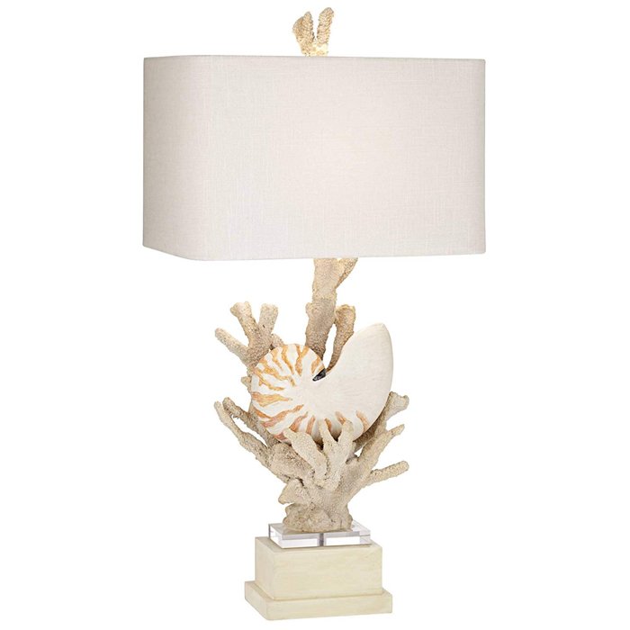 Nautilus Shell and White Coral Table Lamp Молочный Бежевый Nautilus Shell and White Coral Table Lamp Молочный Бежевый в Липецке | Loft Concept