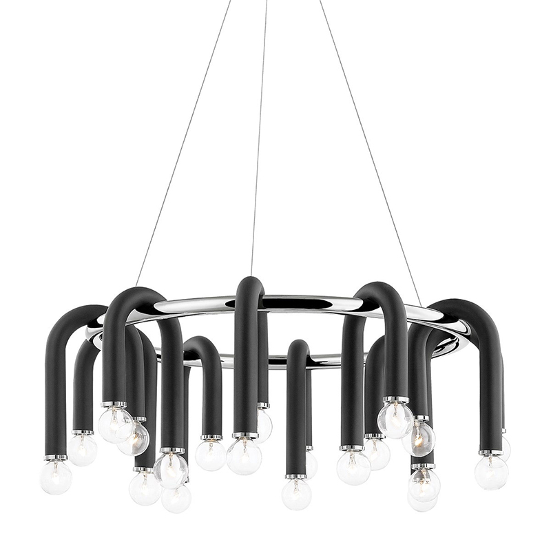 Люстра Paulson floppy chandelier round chrome Черный Хром Люстра Paulson floppy chandelier round chrome Черный Хром в Липецке | Loft Concept