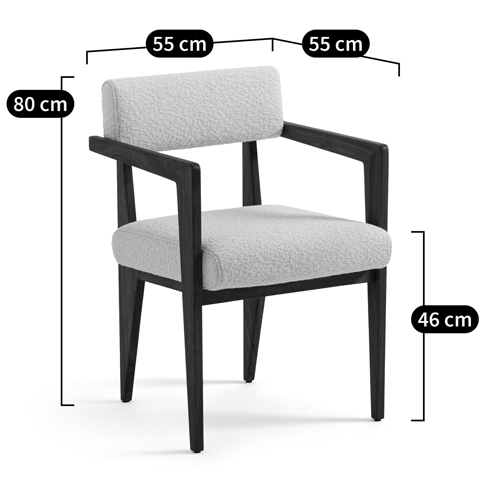 Кресло обеденное Alcove White Boucle из массива ореха Кресло обеденное Alcove White Boucle из массива ореха в Липецке