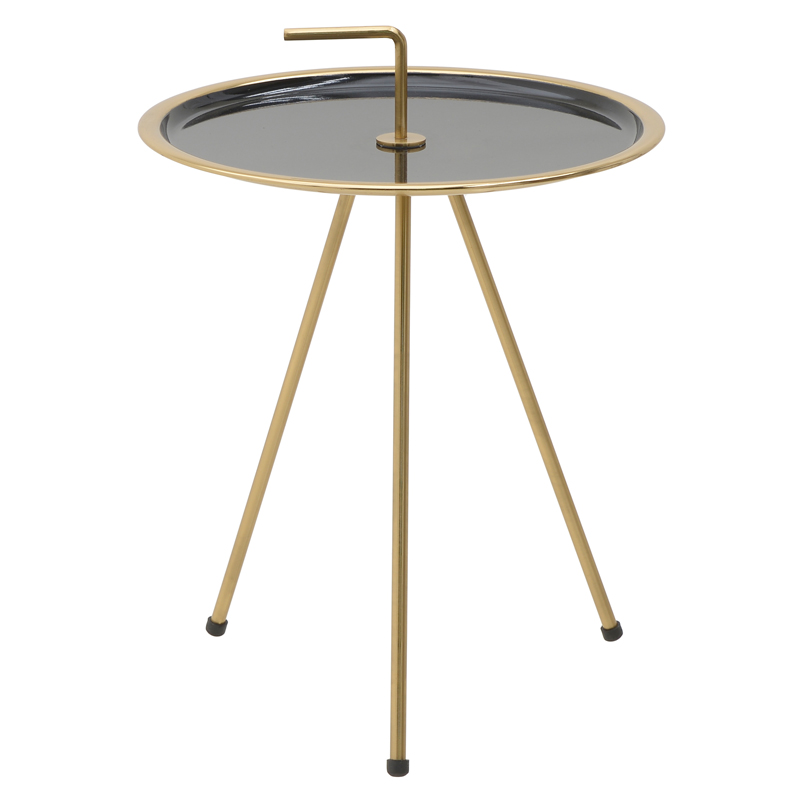 Приставной стол Salute Table Black Черный Глянцевое золото Приставной стол Salute Table Black Черный Глянцевое золото в Липецке | Loft Concept