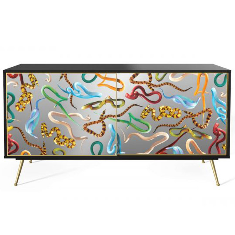 Комод Seletti Cabinet Sliding Door Snakes Мульти Золотой Шампань Черный Комод Seletti Cabinet Sliding Door Snakes Мульти Золотой Шампань Черный в Липецке | Loft Concept