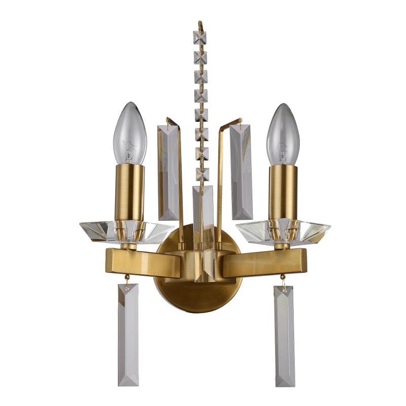 Бра Vivien Crystal Brass Wall Lamp Латунь Серый Бра Vivien Crystal Brass Wall Lamp Латунь Серый в Липецке | Loft Concept