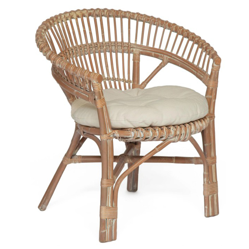 Уличное кресло Rauno Wicker Chair Бежевый Белый Уличное кресло Rauno Wicker Chair Бежевый Белый в Липецке | Loft Concept