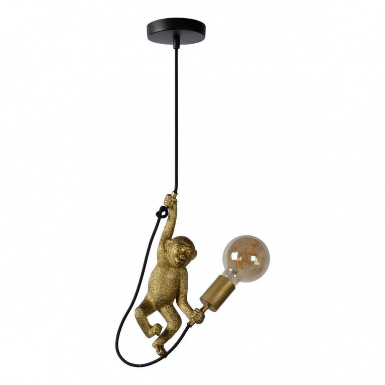Подвесной светильник Monkey holding a light bulb Черный Золотой Подвесной светильник Monkey holding a light bulb Черный Золотой в Липецке | Loft Concept