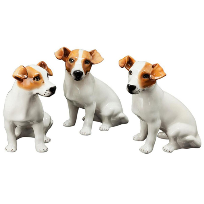 Статуэтки Abhika Jack Russel Set 3 Pcs Белый Коричневый Статуэтки Abhika Jack Russel Set 3 Pcs Белый Коричневый в Липецке | Loft Concept