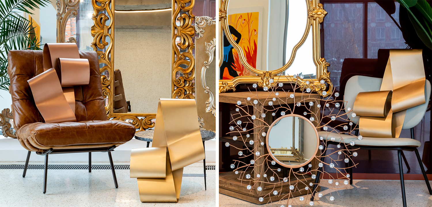 Аксессуар на стену Yvonne matte gold - фото