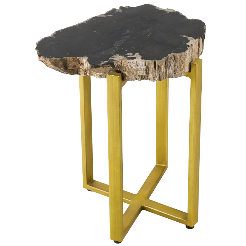 PETRIFIED WOOD COFFEETABLE GOLD S Окаменелое дерево Золотой Бежевый Черный PETRIFIED WOOD COFFEETABLE GOLD S Окаменелое дерево Золотой Бежевый Черный в Липецке | Loft Concept