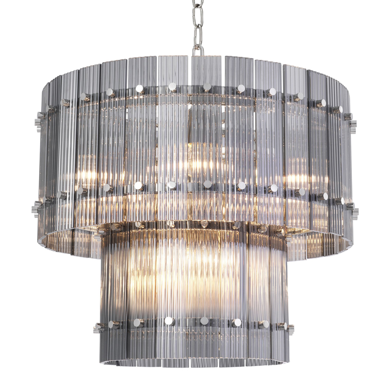 Люстра Eichholtz Chandelier Ruby S smoke Никель Стекло Смок Люстра Eichholtz Chandelier Ruby S smoke Никель Стекло Смок в Липецке | Loft Concept