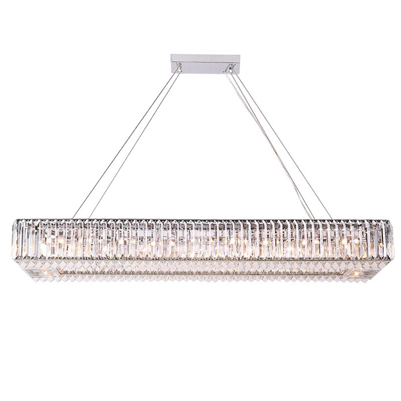 Люстра Darleen Crystal Nickel Rectangular Chandelier Никель Прозрачный (Transparent) Люстра Darleen Crystal Nickel Rectangular Chandelier Никель Прозрачный (Transparent) в Липецке | Loft Concept