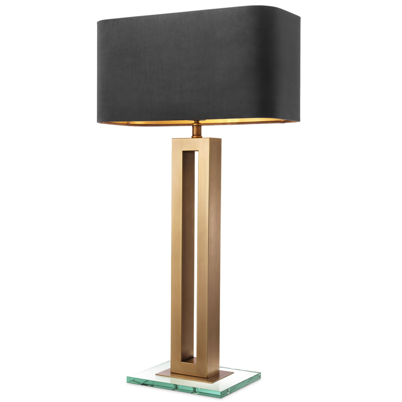 Настольная лампа Eichholtz Table Lamp Cadogan Латунь Античная полированная Прозрачный Черный Настольная лампа Eichholtz Table Lamp Cadogan Латунь Античная полированная Прозрачный Черный в Липецке | Loft Concept
