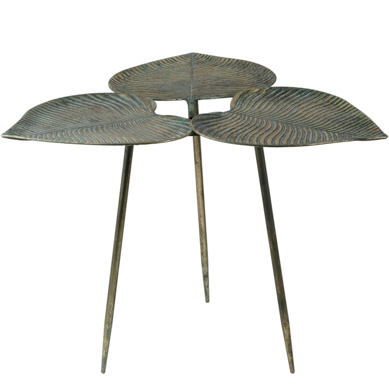 Приставной стол Lotus Leaves Side Table Винтажная латунь Приставной стол Lotus Leaves Side Table Винтажная латунь в Липецке | Loft Concept