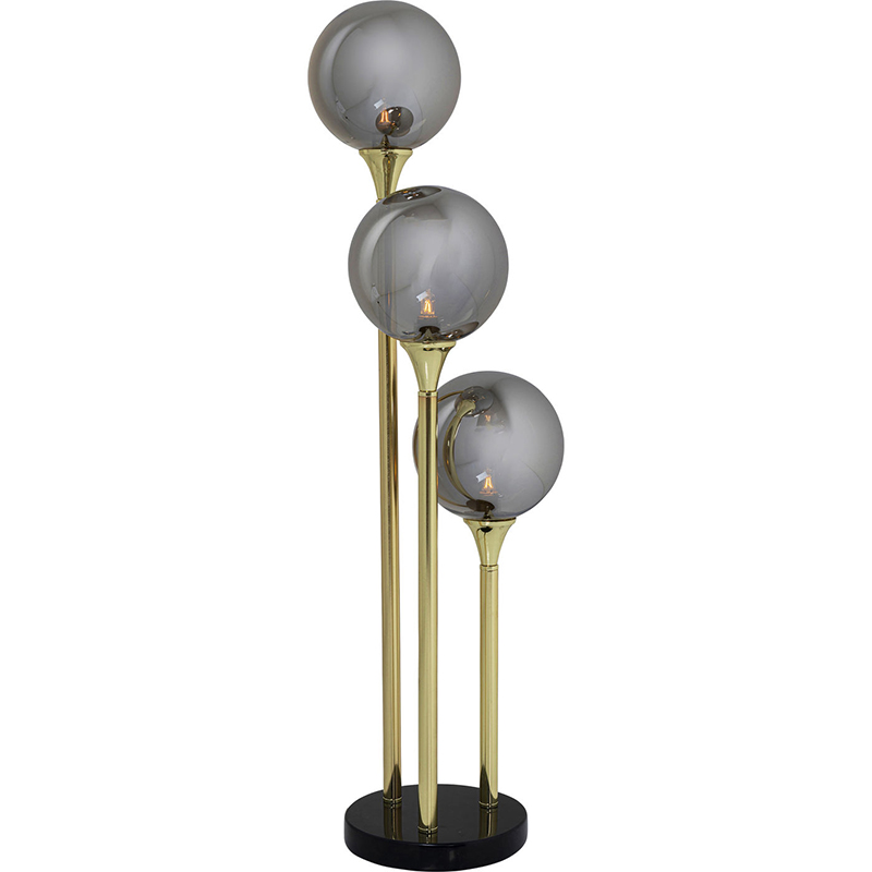 Настольная лампа Three Gray Transparent Balls Золотой Серый Настольная лампа Three Gray Transparent Balls Золотой Серый в Липецке | Loft Concept