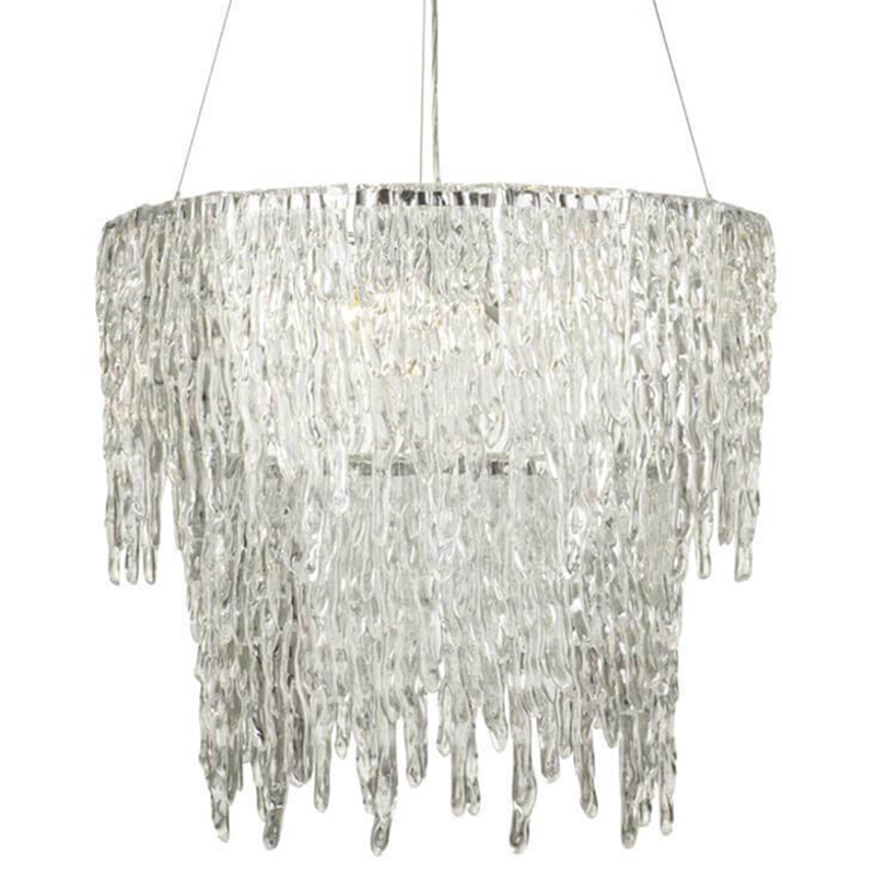 Люстра Cold Heart Silver Single two-tier Chandelier Хром Прозрачное Стекло Люстра Cold Heart Silver Single two-tier Chandelier Хром Прозрачное Стекло в Липецке | Loft Concept