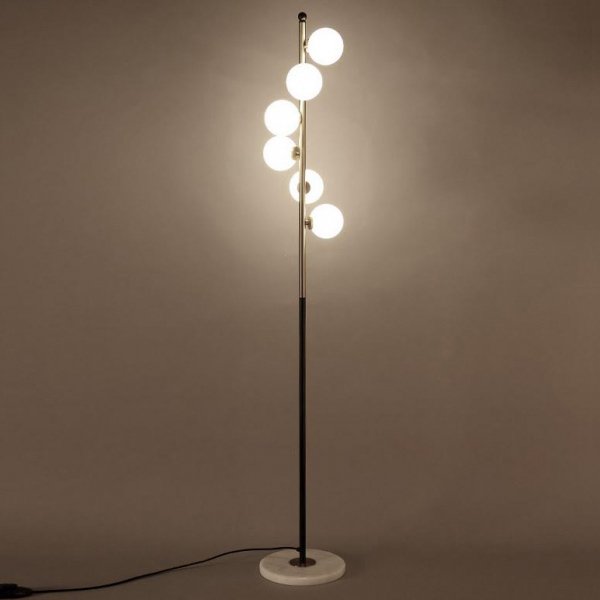 Торшер Celling Floor Lamp Черный Молочный Торшер Celling Floor Lamp Черный Молочный в Липецке | Loft Concept