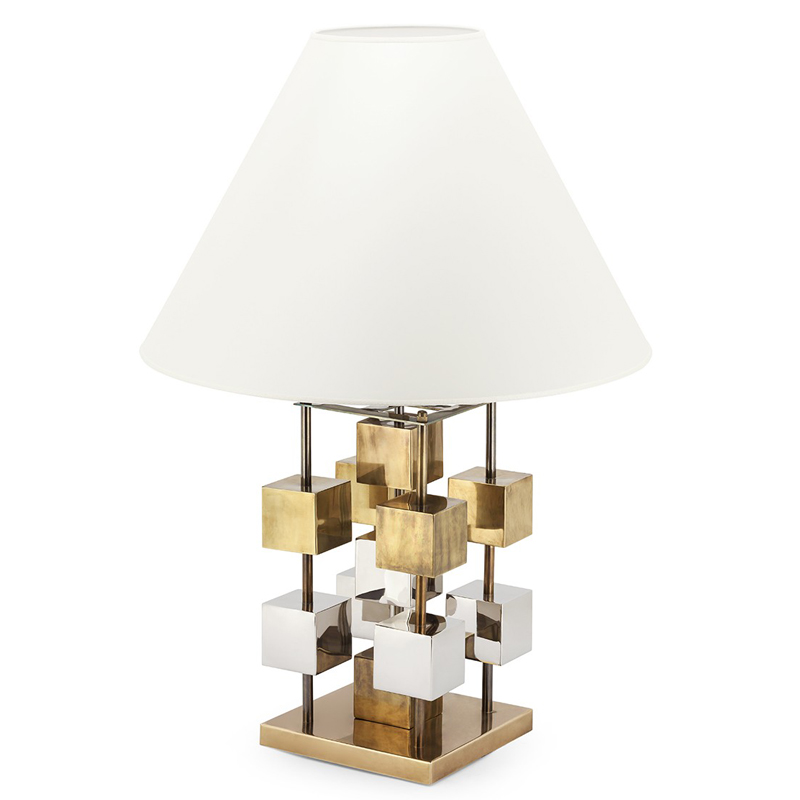 Настольная лампа TABLE LAMP DOB GLAM Белый Латунь Хром Настольная лампа TABLE LAMP DOB GLAM Белый Латунь Хром в Липецке | Loft Concept