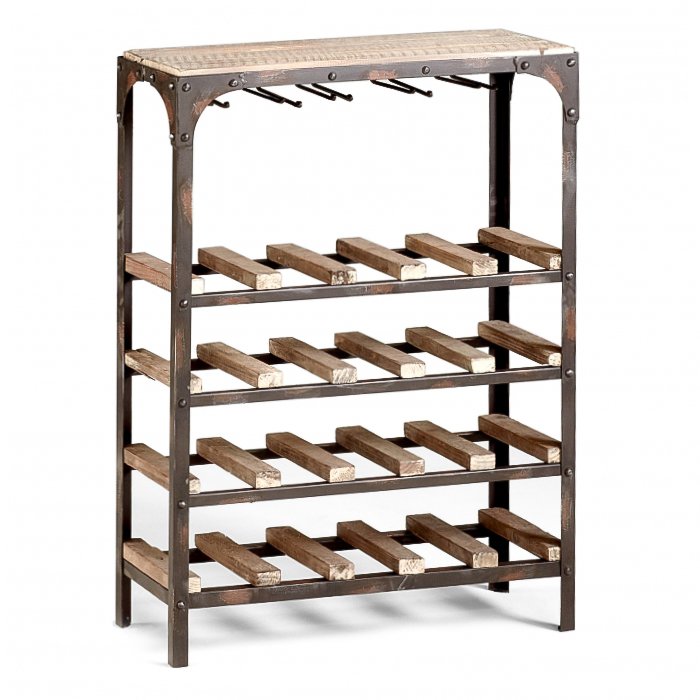 Стеллаж Industrial Metal Rust Console Wine Rack Стеллаж Industrial Metal Rust Console Wine Rack в Липецке | Loft Concept