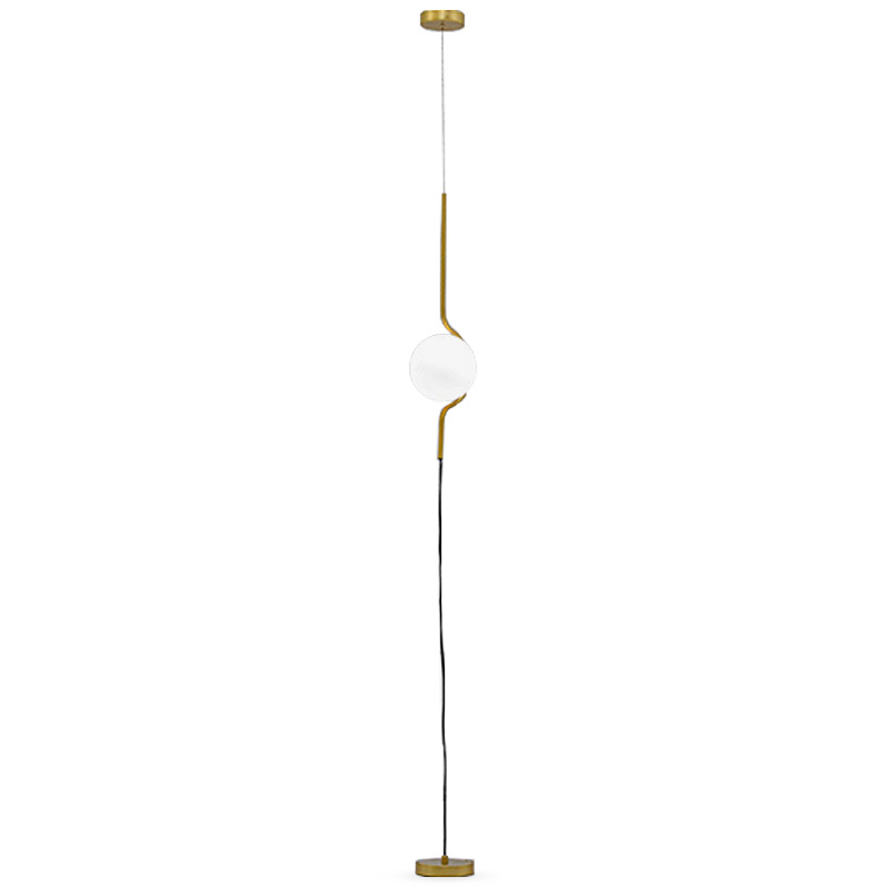 Торшер Joel Floor Lamp Белое матовое стекло Латунь Торшер Joel Floor Lamp Белое матовое стекло Латунь в Липецке | Loft Concept