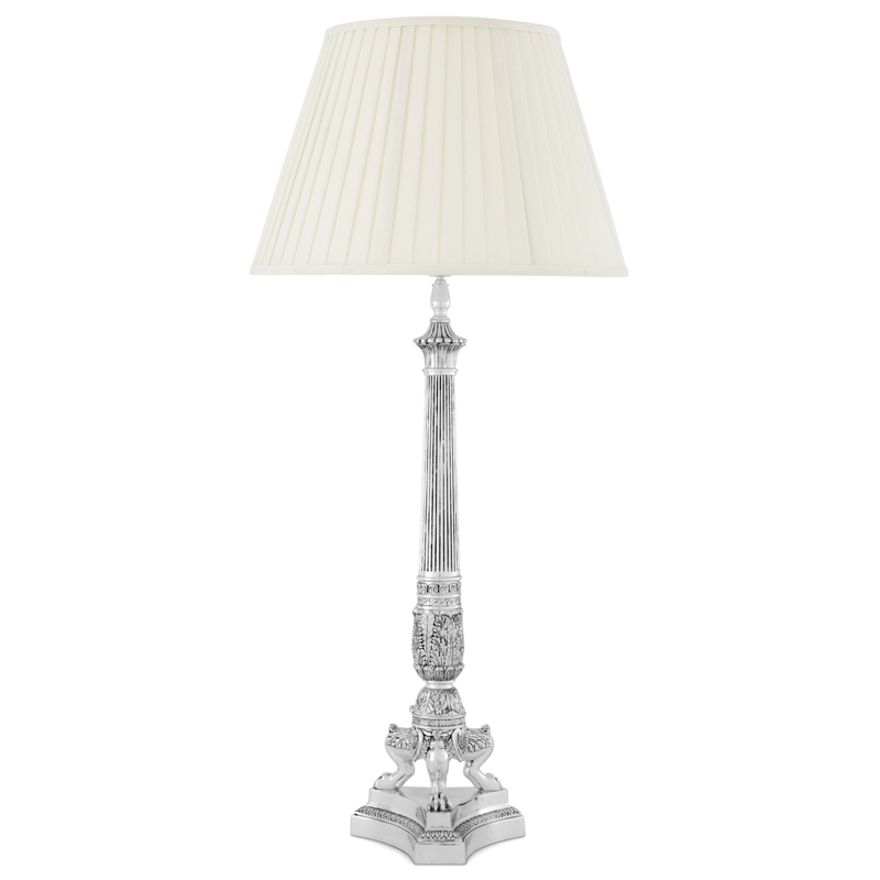 Настольная лампа Eichholtz Table Lamp Marchand Серебряный Белый Настольная лампа Eichholtz Table Lamp Marchand Серебряный Белый в Липецке | Loft Concept