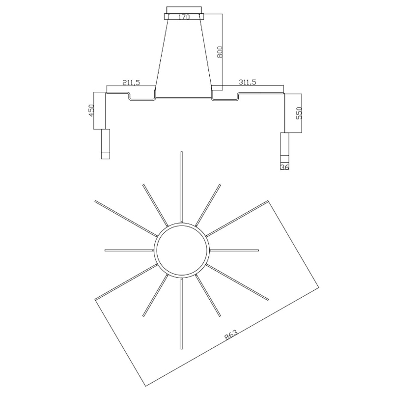 Wireflow LED White Suspension lam 12 патронов Wireflow LED White Suspension lam 12 патронов в Липецке