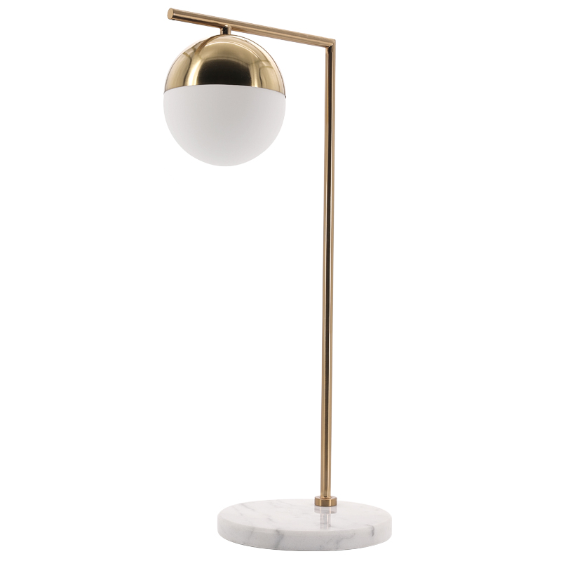 Geneva Glass Table Lamp Globe Латунь Белый Мрамор Bianco Geneva Glass Table Lamp Globe Латунь Белый Мрамор Bianco в Липецке | Loft Concept