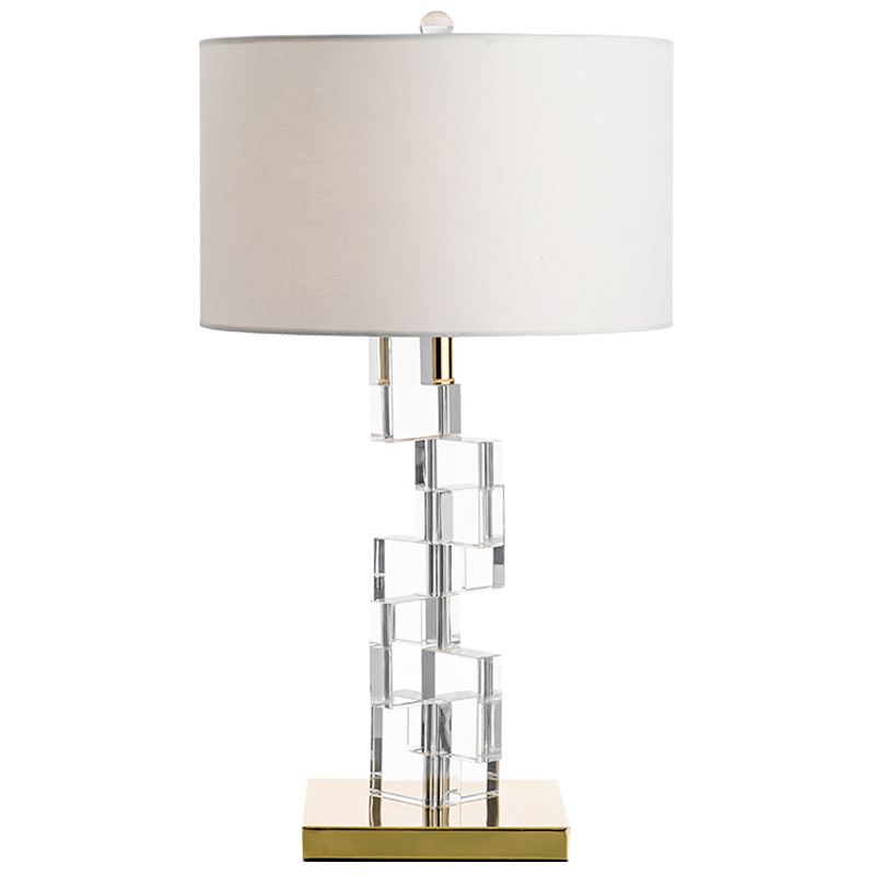 Настольная лампа Leuan Glass Cubes Lampshade Table Lamp Латунь Прозрачное Стекло Молочный Настольная лампа Leuan Glass Cubes Lampshade Table Lamp Латунь Прозрачное Стекло Молочный в Липецке | Loft Concept