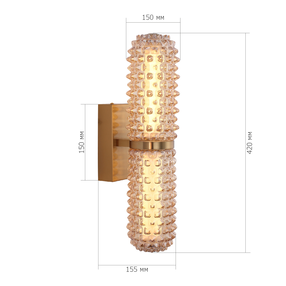 Бра с факутрным стеклянным плафоном Шампань Sonora в Липецке