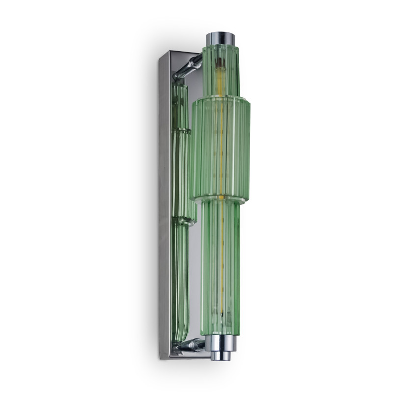 Бра с вертикальным узким плафоном Fuse Crystal Green Хром Зеленый Бра с вертикальным узким плафоном Fuse Crystal Green Хром Зеленый в Липецке | Loft Concept