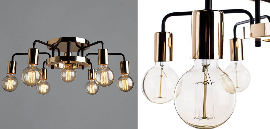 Потолочный светильник Loft Industrial Glossy Gold Ceiling Потолочный светильник Loft Industrial Glossy Gold Ceiling - Loft-Concept в Липецке