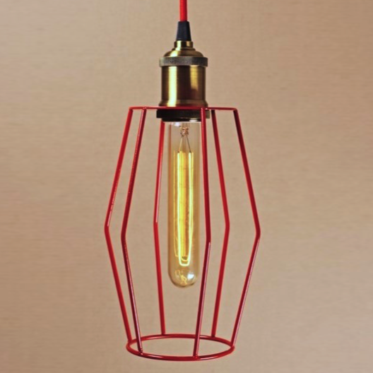 Подвесной светильник Wire Cage Pendant Spauk Red Красный Подвесной светильник Wire Cage Pendant Spauk Red Красный в Липецке | Loft Concept