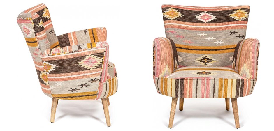 Кресло KELIM Pattern Brown Chair II Кресло KELIM Pattern Brown Chair II - Loft-Concept в Липецке