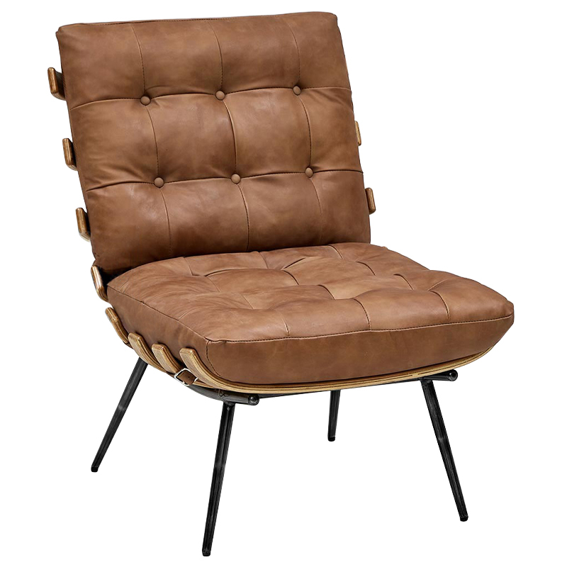 Кресло Philbert Chair brown leather Коричневый Кресло Philbert Chair brown leather Коричневый в Липецке | Loft Concept