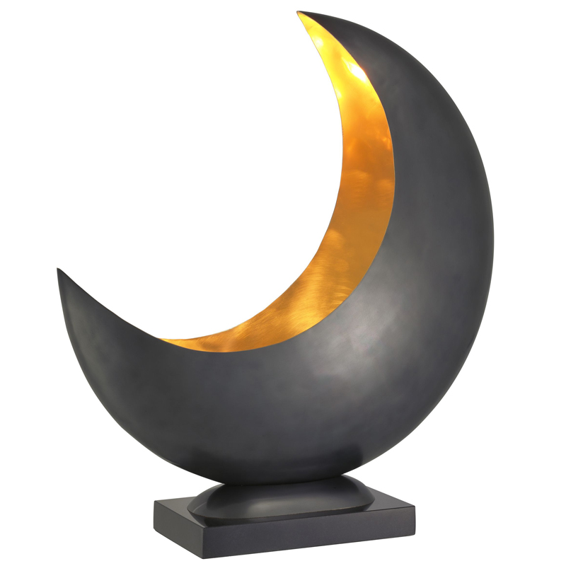 Настольная лампа Eichholtz Table Lamp Half Moon Латунь Черный Настольная лампа Eichholtz Table Lamp Half Moon Латунь Черный в Липецке | Loft Concept