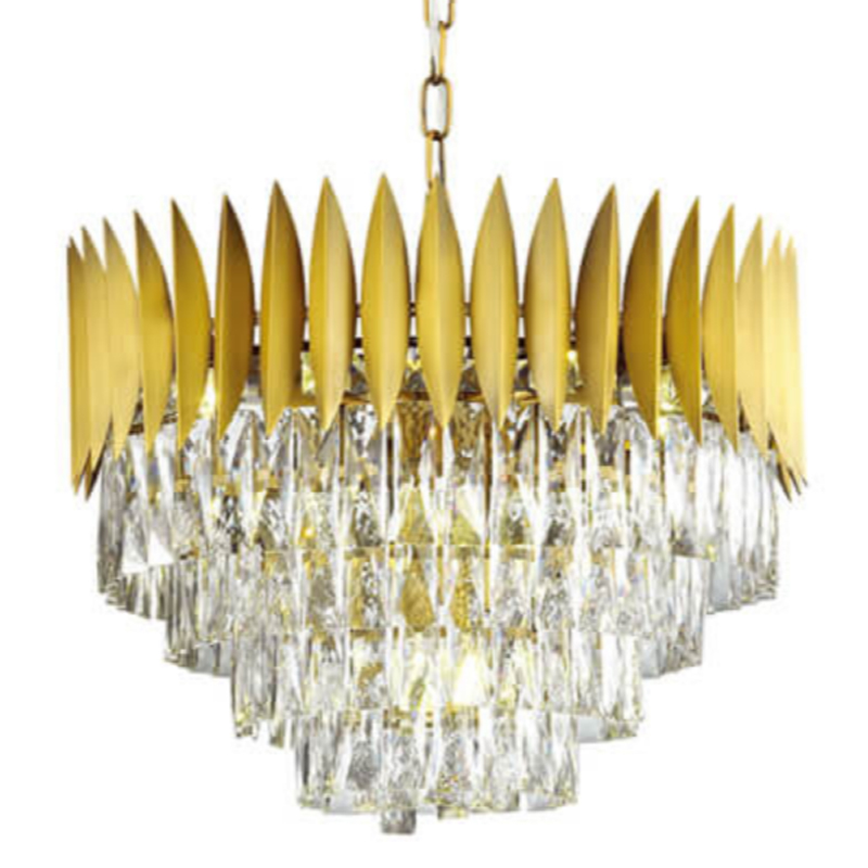 Люстра KEBO KING CHANDELIER four cascades D 55 Латунь Прозрачное Стекло Люстра KEBO KING CHANDELIER four cascades D 55 Латунь Прозрачное Стекло в Липецке | Loft Concept