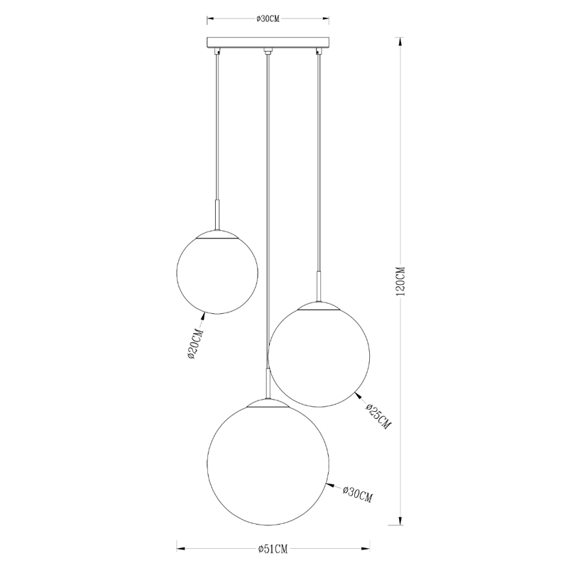 Люстра Ball Sunrise Pendant lamp smok 3 плафона Люстра Ball Sunrise Pendant lamp smok 3 плафона в Липецке