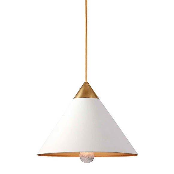 Подвесной светильник Cleo Pendant Brass & White Латунь Белый Подвесной светильник Cleo Pendant Brass & White Латунь Белый в Липецке | Loft Concept