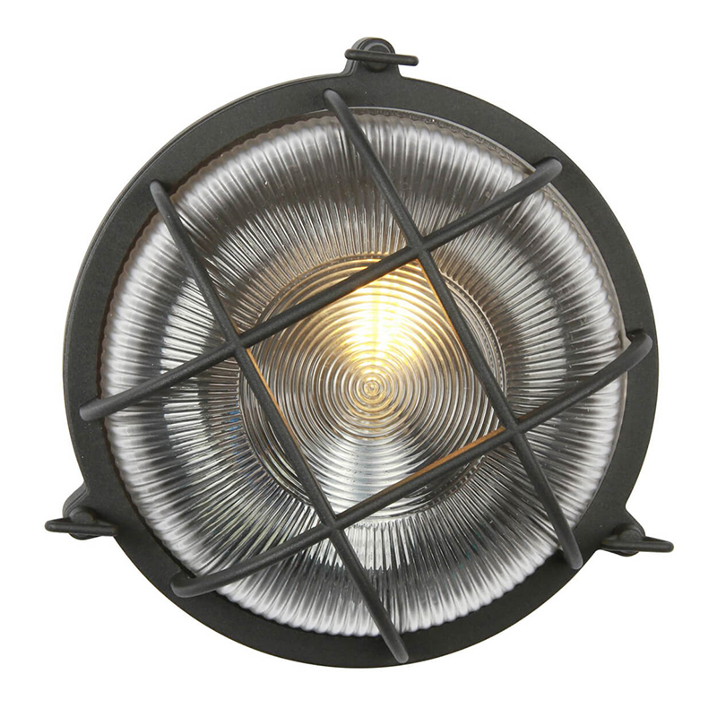 Уличный светильник Carden Cage Glass Round Черный Уличный светильник Carden Cage Glass Round Черный в Липецке | Loft Concept