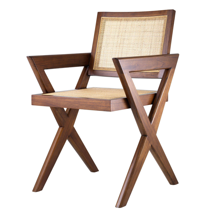 Стул Eichholtz Dining Chair Augustin brown Коричневый Бежевый Стул Eichholtz Dining Chair Augustin brown Коричневый Бежевый в Липецке | Loft Concept
